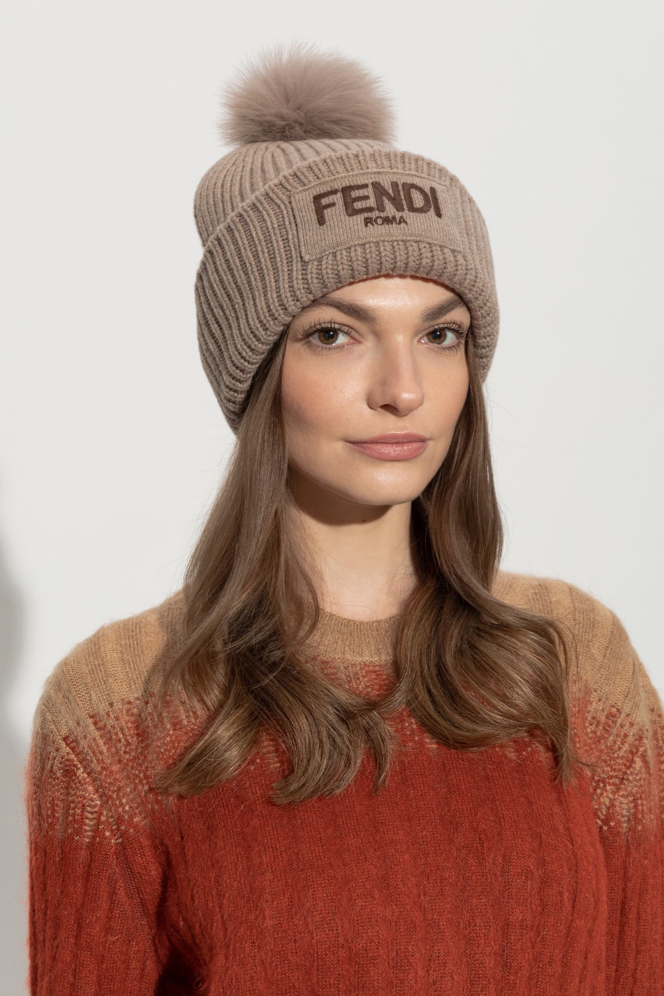 Fendi Hat with a fur pom-pom | Women's | Vitkac